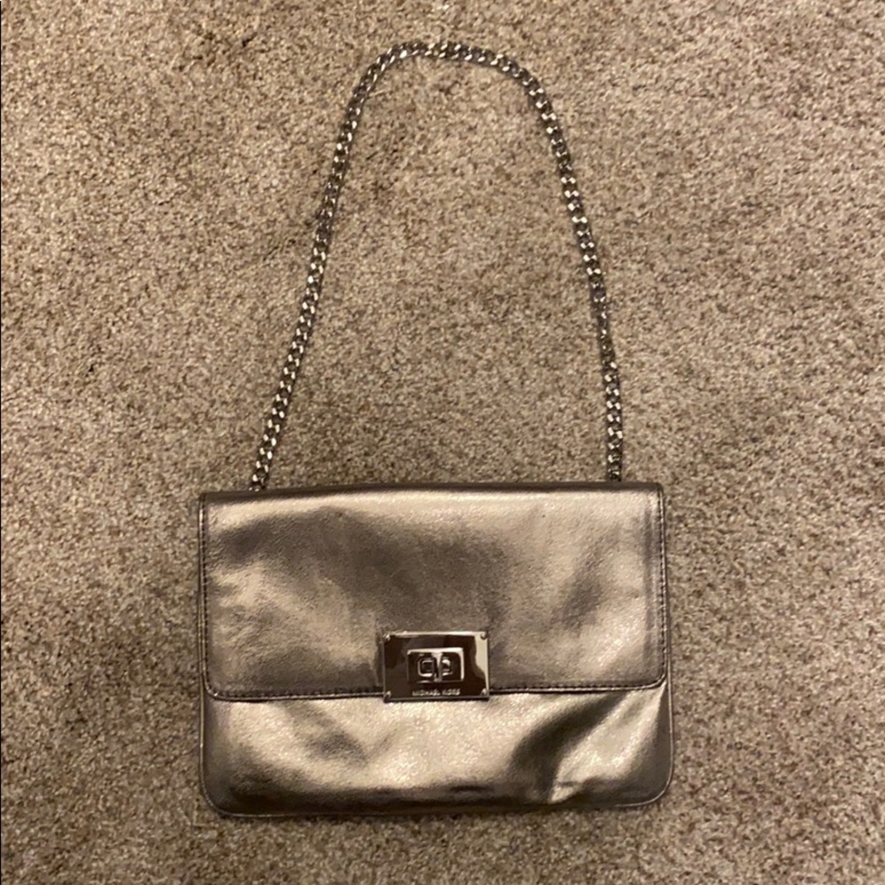 Silver Michael Kors Clutch Purse